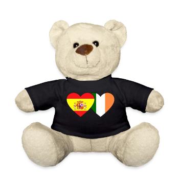 Spain Ireland Flag Heart - Teddy Bear - black - Front