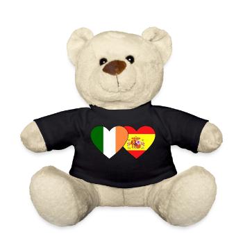 Ireland Spain Flag Heart - Teddy Bear - black - Front