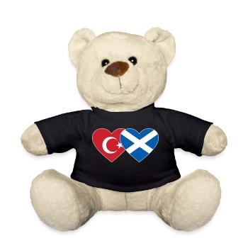 Türkei Schottland Flagge Herz - Teddy - Schwarz - Vorne
