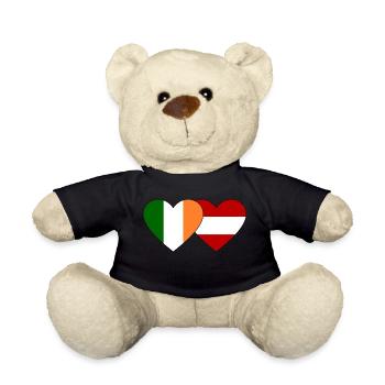 Ireland Austria Flag Heart - Teddy Bear - black - Front
