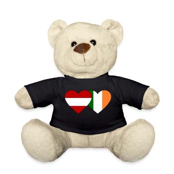 Austria Ireland Flag Heart - Teddy Bear - black - Front