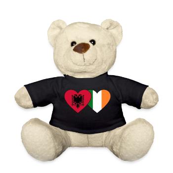 Albania Ireland Flag Heart - Teddy Bear - black - Front