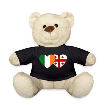 Irlande Géorgie Flag Heart - Nounours - noir - Devant