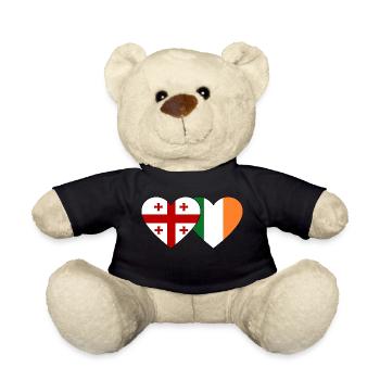 Georgia Ireland Flag Heart - Teddy Bear - black - Front