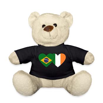 Brasilien Irland Flagge Herz - Teddy - Schwarz - Vorne