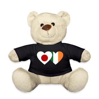 Japan Irland Flagge Herz - Teddy - Schwarz - Vorne