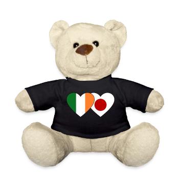 Irland Japan Flagge Herz - Teddy - Schwarz - Vorne