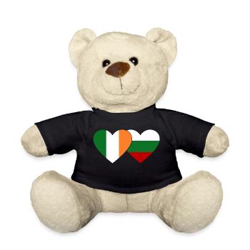 Irland Bulgarien Flagge Herz - Teddy - Schwarz - Vorne