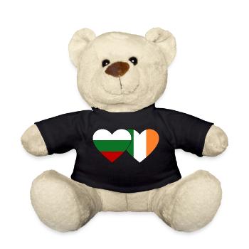 Bulgarien Irland Flagge Herz - Teddy - Schwarz - Vorne