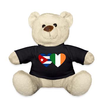 Kuba Irland Flagge Herz - Teddy - Schwarz - Vorne