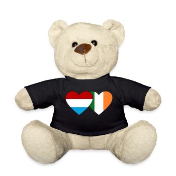 Luxembourg Ireland Flag Heart - Teddy Bear - black - Front
