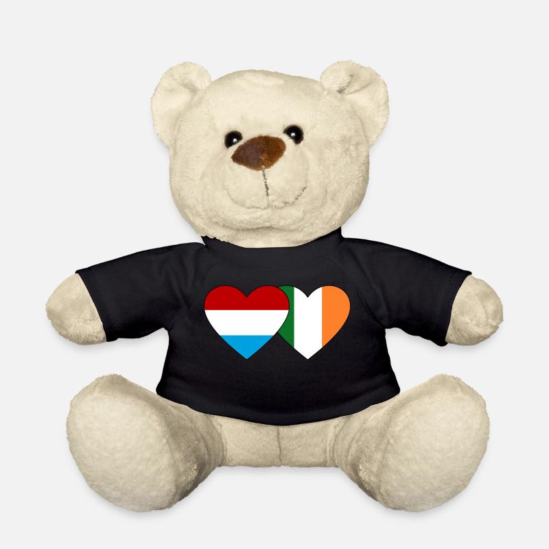 Luxembourg Irlande Flag Heart - Nounours - noir