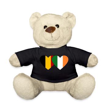Belgium Ireland Flag Heart - Teddy Bear - black - Front