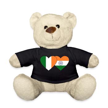 Ireland India Flag Heart - Teddy Bear - black - Front