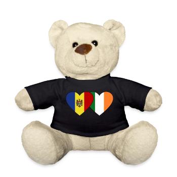 Moldova Ireland Flag Heart - Teddy Bear - black - Front