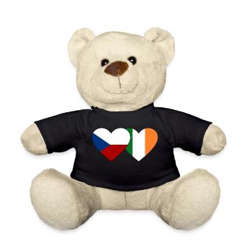 Tschechien Irland Flagge Herz - Teddy - Schwarz - Vorne