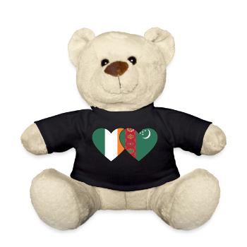 Ireland Turkmenistan Flag Heart - Teddy Bear - black - Front