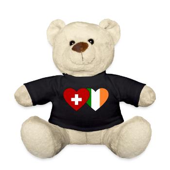 Schweiz Irland Flagge Herz - Teddy - Schwarz - Vorne