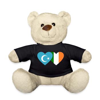 Uyghurs Ireland flag heart - Teddy Bear - black - Front