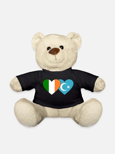 Irland Uiguren Flagge Herz - Teddy - Schwarz
