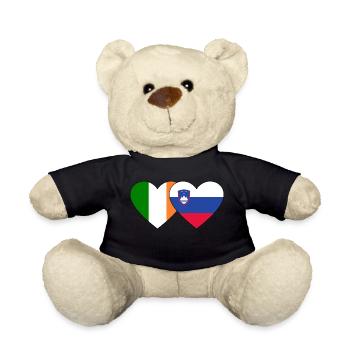 Ireland Slovenia Flag Heart - Teddy Bear - black - Front