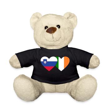 Slovenia Ireland Flag Heart - Teddy Bear - black - Front