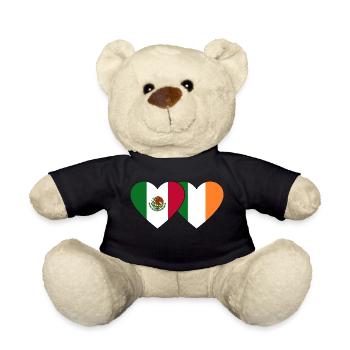 Mexiko Irland Flagge Herz - Teddy - Schwarz - Vorne