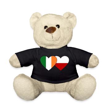Irland Polen Flagge Herz - Teddy - Schwarz - Vorne