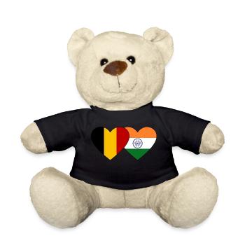Belgien Indien Flagge Herz - Teddy - Schwarz - Vorne