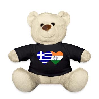 Griechenland Indien Flagge Herz - Teddy - Schwarz - Vorne