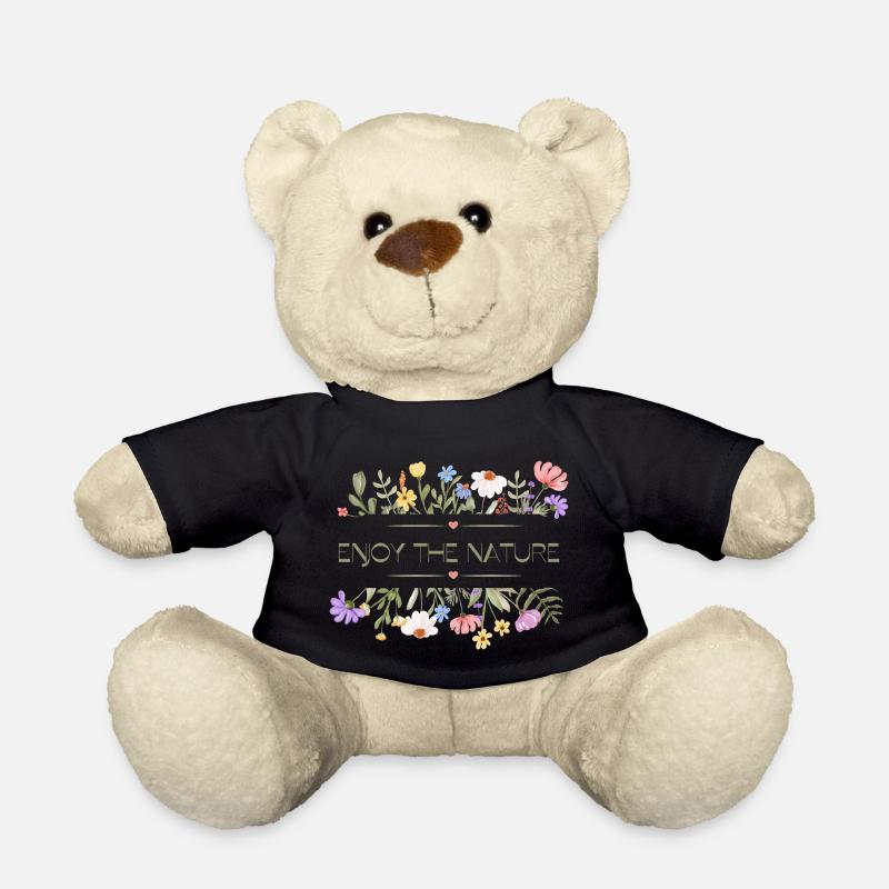 Enjoy the Nature Flowers Heart - Teddy Bear - black