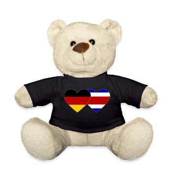 Germany Costa Rica Heart Flag - Teddy Bear - black - Front