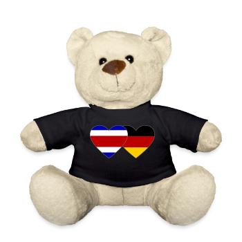 Costa Rica Allemagne Coeur Drapeau - Nounours - noir - Devant