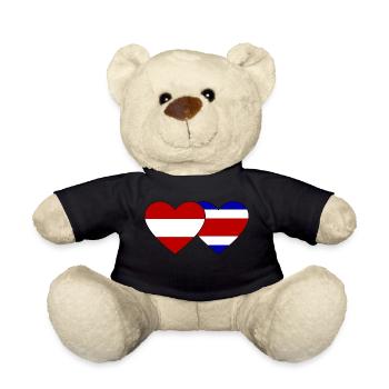 Autriche Costa Rica Drapeau Coeur - Nounours - noir - Devant