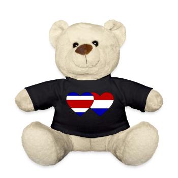 Costa Rica Holland Flag Heart - Teddy Bear - black - Front