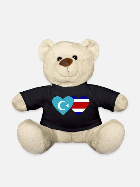 Ouïghours Costa Rica drapeau coeur - Nounours - noir