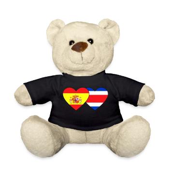 Espagne Costa Rica Drapeau Coeur - Nounours - noir - Devant
