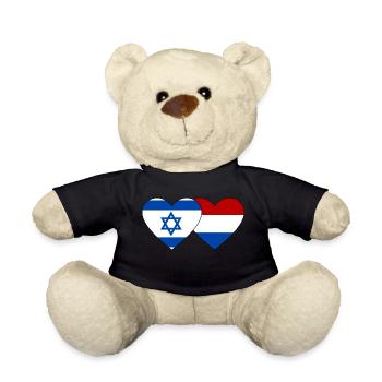 Israël Hollande Drapeau Coeur - Nounours - noir - Devant