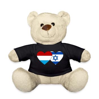 Drapeau luxembourgeois Israël coeur - Nounours - noir - Devant