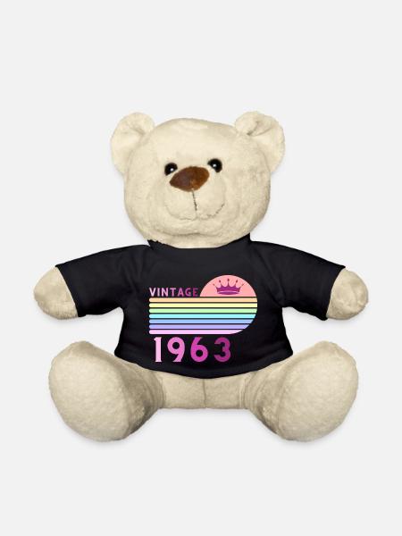 Anniversaire 60 ans vintage 1963 femme rose violet - Nounours - noir