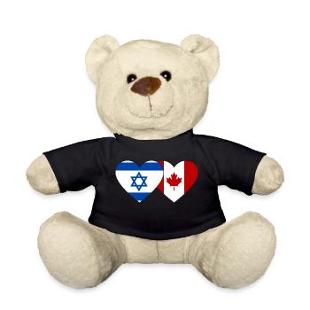 Drapeau d’Israël Canada Coeur - Nounours - noir - Devant