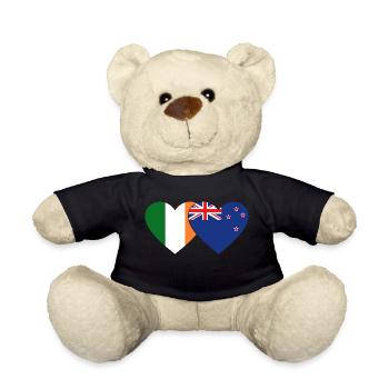 Irland Neuseeland Flagge Herz - Teddy - Schwarz - Vorne