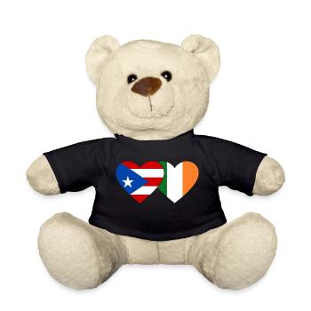 Puerto Rico Irland Flagge Herz - Teddy - Schwarz - Vorne