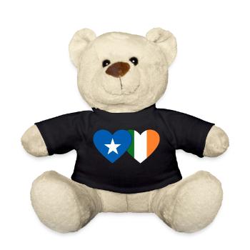 Somalia Irland Flagge Herz - Teddy - Schwarz - Vorne