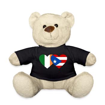 Irland Puerto Rico Flagge Herz - Teddy - Schwarz - Vorne