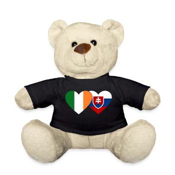 Irland Slowakei Flagge Herz - Teddy - Schwarz - Vorne
