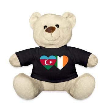 Azerbaijan Ireland Flag Heart - Teddy Bear - black - Front