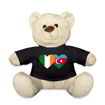 Ireland Azerbaijan Flag Heart - Teddy Bear - black - Front