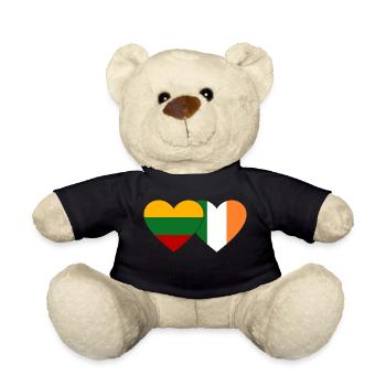 Litauen Irland Flagge Herz - Teddy - Schwarz - Vorne