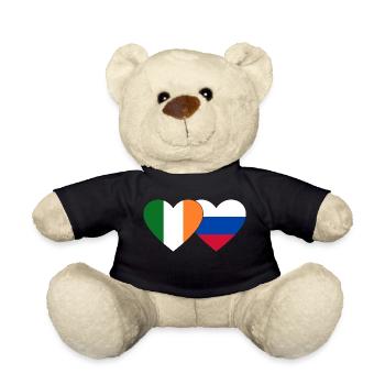 Ireland Russia Flag Heart - Teddy Bear - black - Front